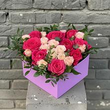 Цветочная композиция из Розы в коробке в Гусеве