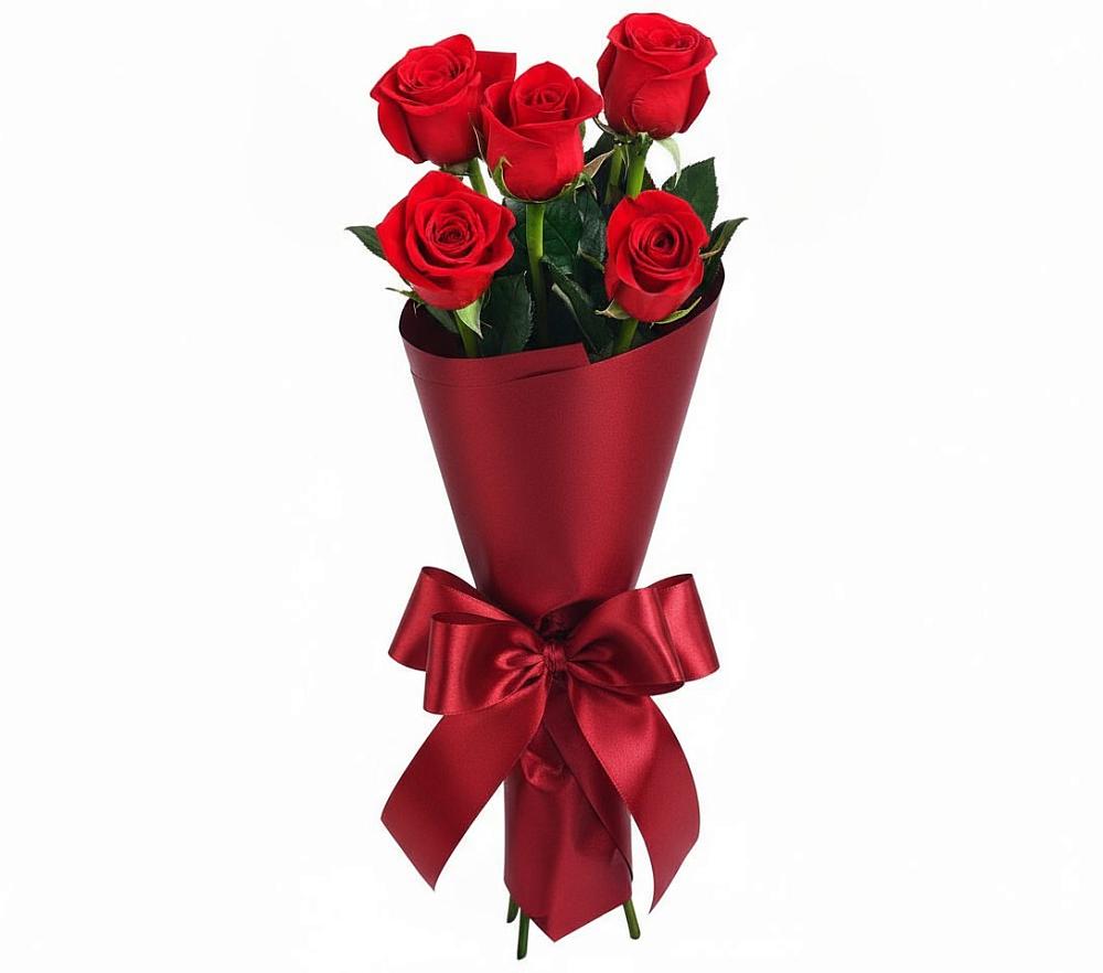 Букет 5 Красных роз Эдлесс Лав в Гусеве