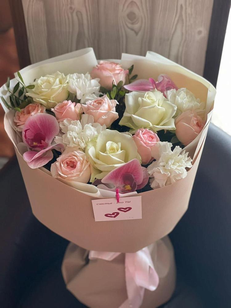 Букет цветов из: Орхидеи, Розы и Гвоздики в Гусеве