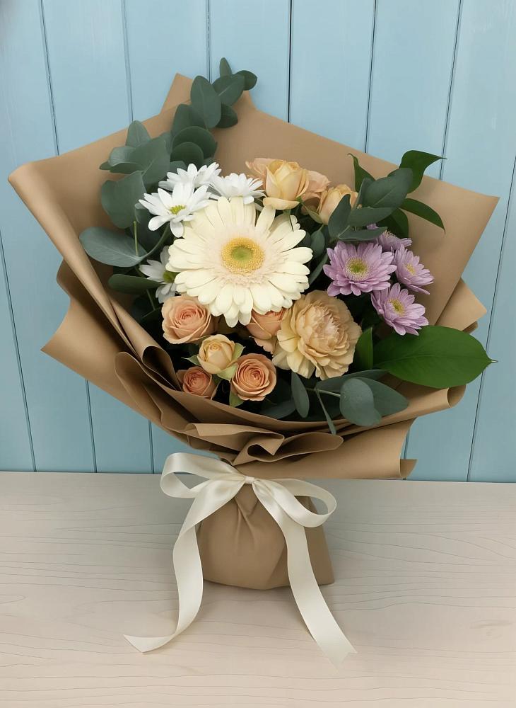 Букет цветов из: Герберы и Хризантемы в Гусеве