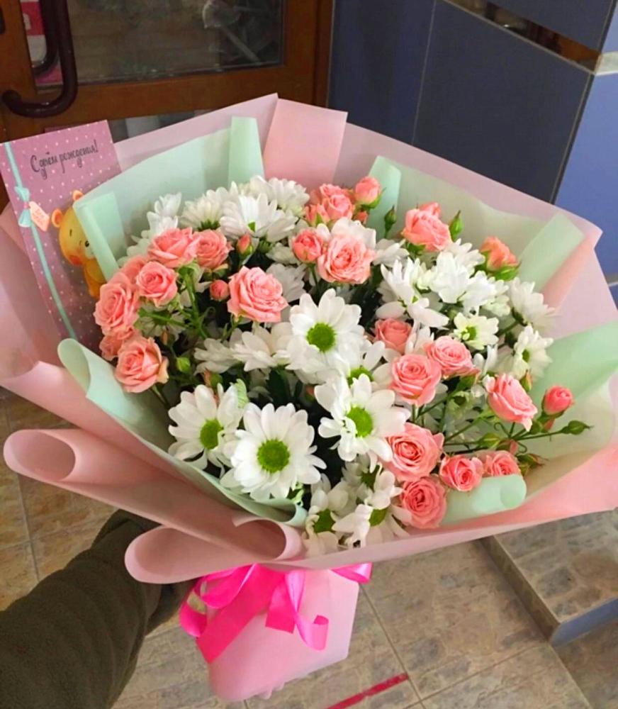 Букет цветов из: Розы и Хризантемы в Гусеве