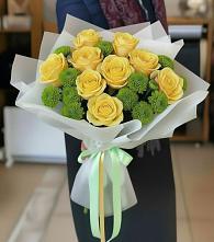 Букет цветов из:  Хризантемы и Розы в Гусеве