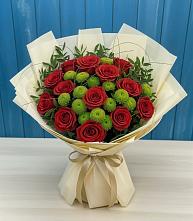 Букет цветов из:  Розы и Хризантемы в Гусеве