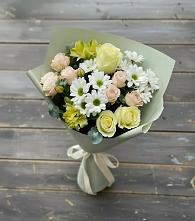 Букет цветов из:  Альстромерии, Розы и Хризантемы в Гусеве