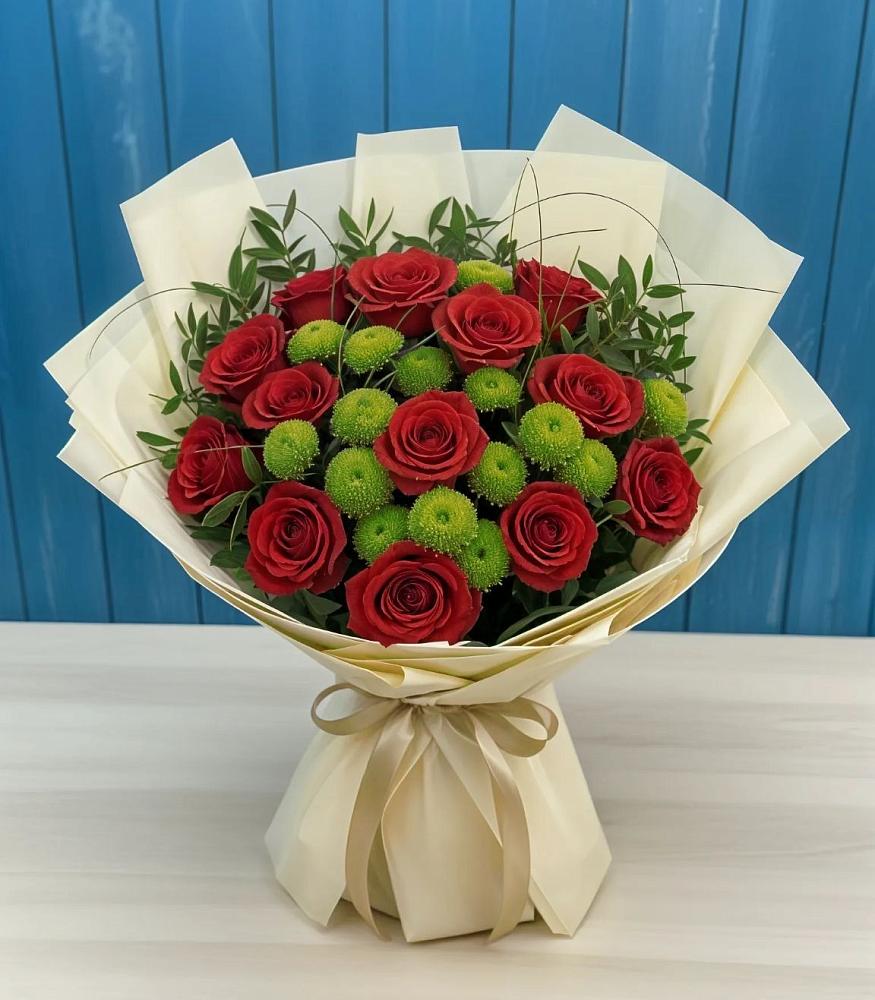 Букет цветов из: Розы и Хризантемы в Гусеве